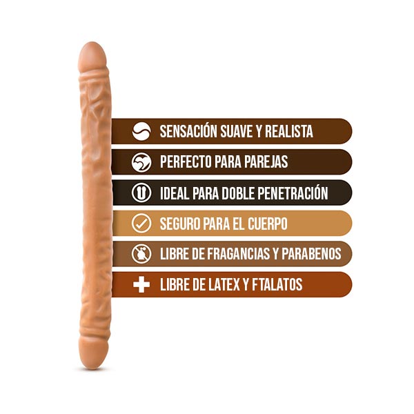 Dildo Doble 45 cm. Mocha – Dr. Skin - Secret Spot