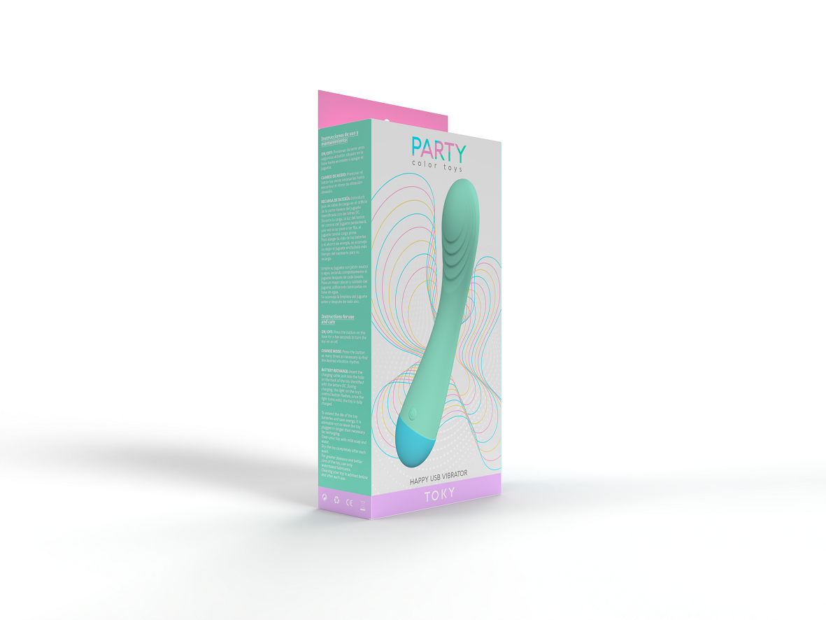 Vibrador TOKY Recargable - Color Aqua