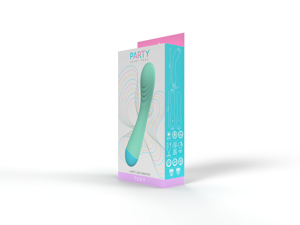 Vibrador TOKY Recargable - Color Aqua